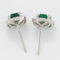Pendientes de Aleación Bañado en Oro con Cristal Emporia® Verde y Cristal Emporia® Blanco