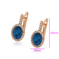 Pendientes de Aleación Bañado en Oro con Cristal Emporia® Azul y Cristal Emporia® Blanco