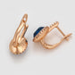 Pendientes de Aleación Bañado en Oro con Cristal Emporia® Azul y Cristal Emporia® Blanco