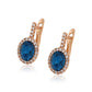 Pendientes de Aleación Bañado en Oro con Cristal Emporia® Azul y Cristal Emporia® Blanco