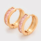 Pendientes de Aleación Bañado en Oro con Cristal Emporia® Rosa