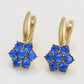 Pendientes de Aleación Bañado en Oro con Cristal Emporia® Azul