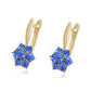 Pendientes de Aleación Bañado en Oro con Cristal Emporia® Azul