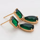 Pendientes de Aleación Bañado en Oro con Cristal Emporia® Verde