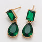 Pendientes de Aleación Bañado en Oro con Cristal Emporia® Verde
