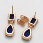Pendientes de Aleación Bañado en Oro con Cristal Emporia® Azul