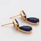 Pendientes de Aleación Bañado en Oro con Cristal Emporia® Azul