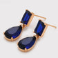 Pendientes de Aleación Bañado en Oro con Cristal Emporia® Azul