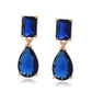 Pendientes de Aleación Bañado en Oro con Cristal Emporia® Azul
