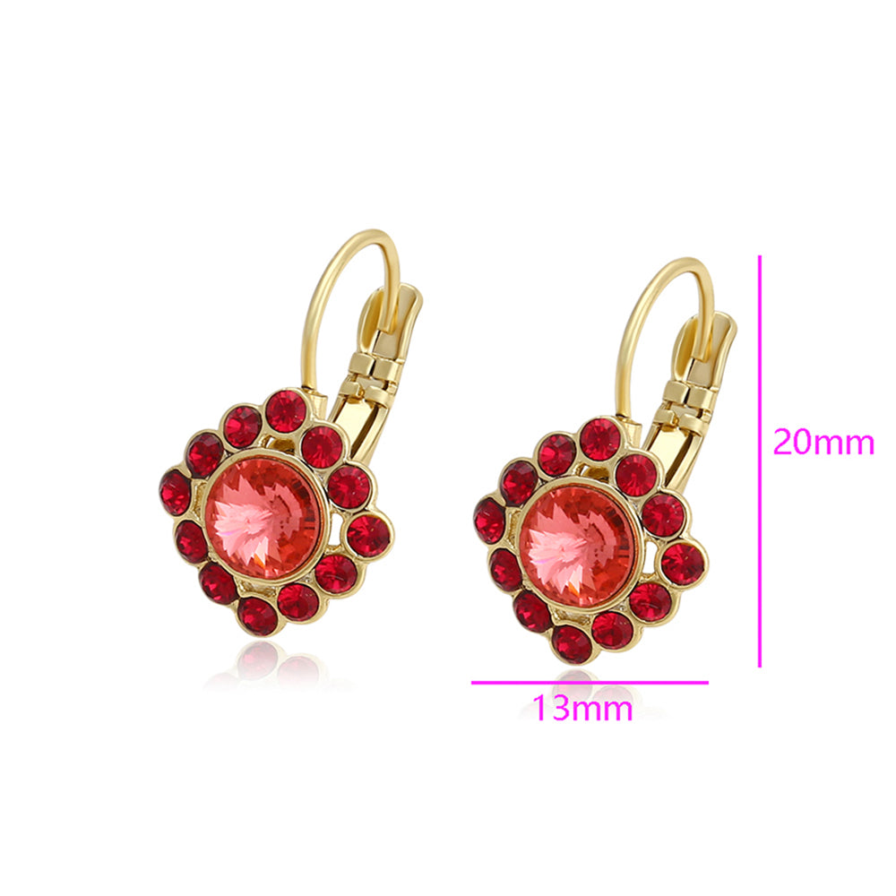 Pendientes de Aleación Bañado en Oro con Cristal Emporia® Rojo 2 