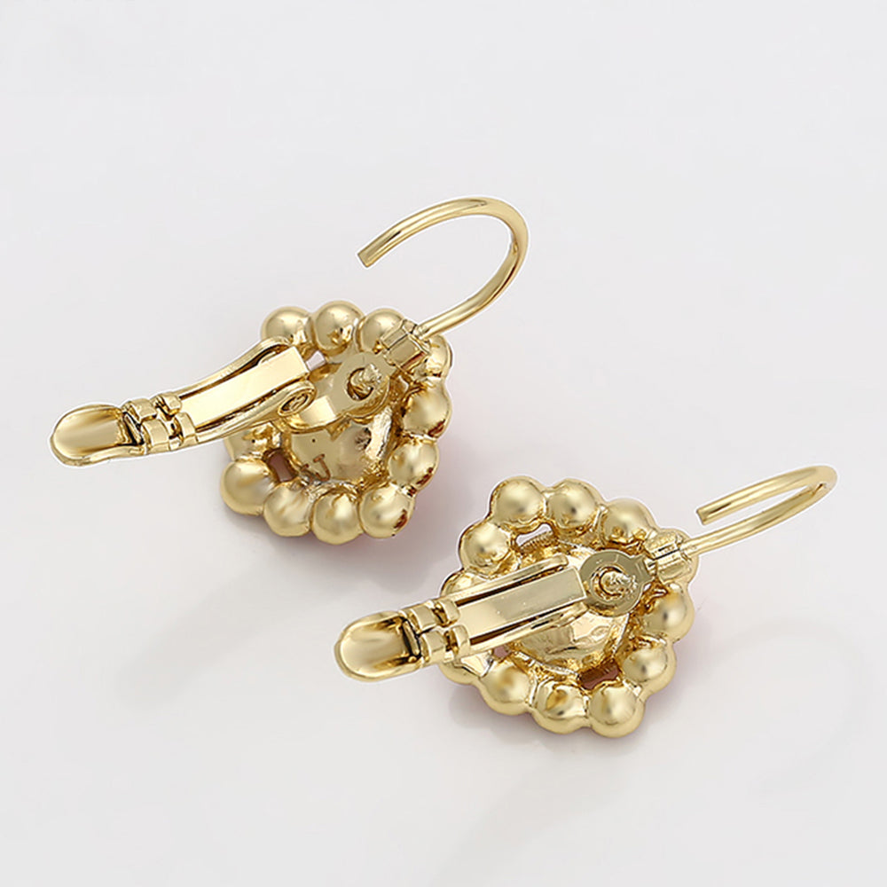 Pendientes de Aleación Bañado en Oro con Cristal Emporia® Rojo 3 