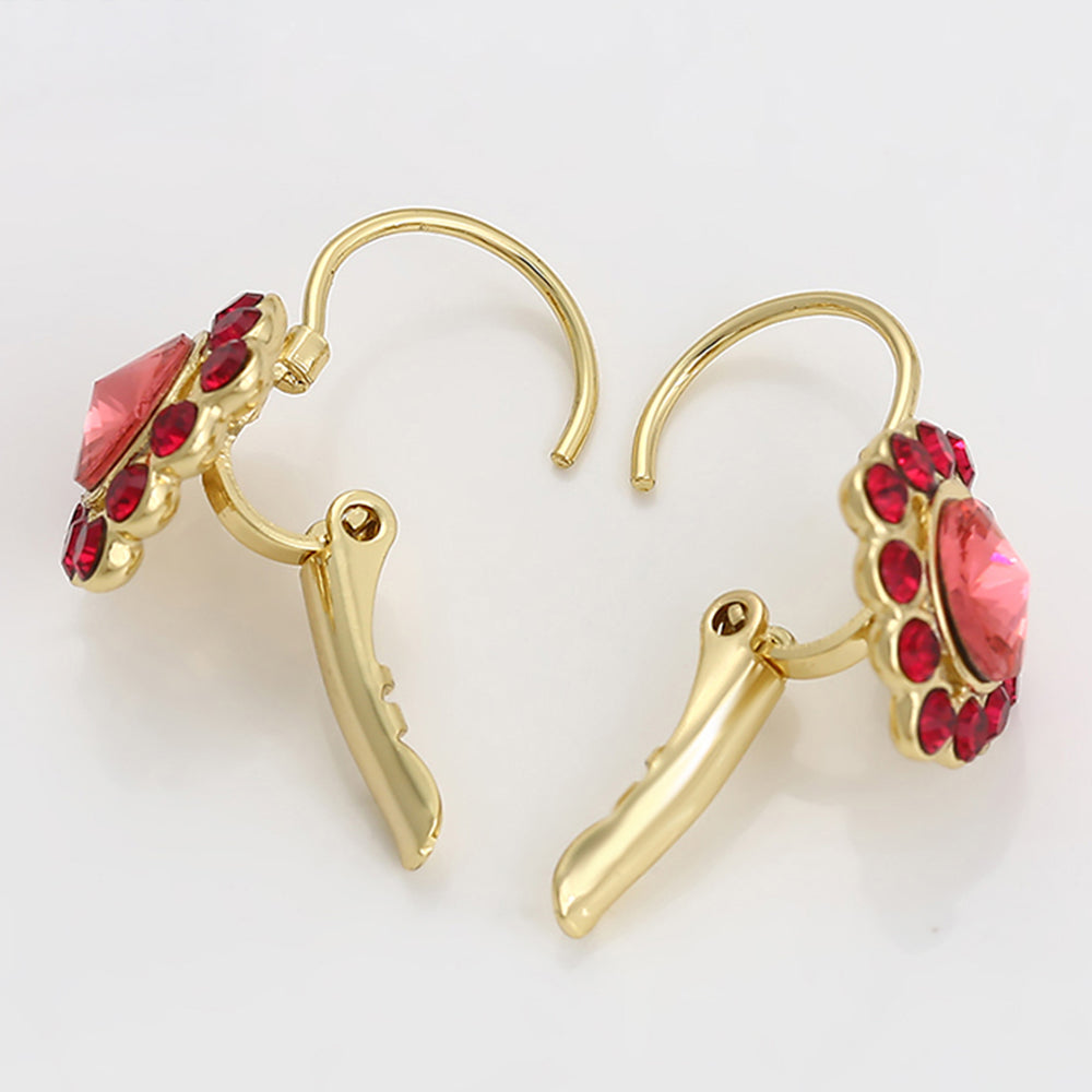 Pendientes de Aleación Bañado en Oro con Cristal Emporia® Rojo 5 