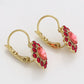 Pendientes de Aleación Bañado en Oro con Cristal Emporia® Rojo