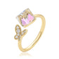 Anillo de Aleación Bañado en Oro con Cristal Emporia® Blanco
