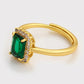 Anillo de Aleación Bañado en Oro con Cristal Emporia® Verde y Cristal Emporia® Blanco