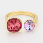 Anillo de Aleación Bañado en Oro con Cristal Emporia® Rosa