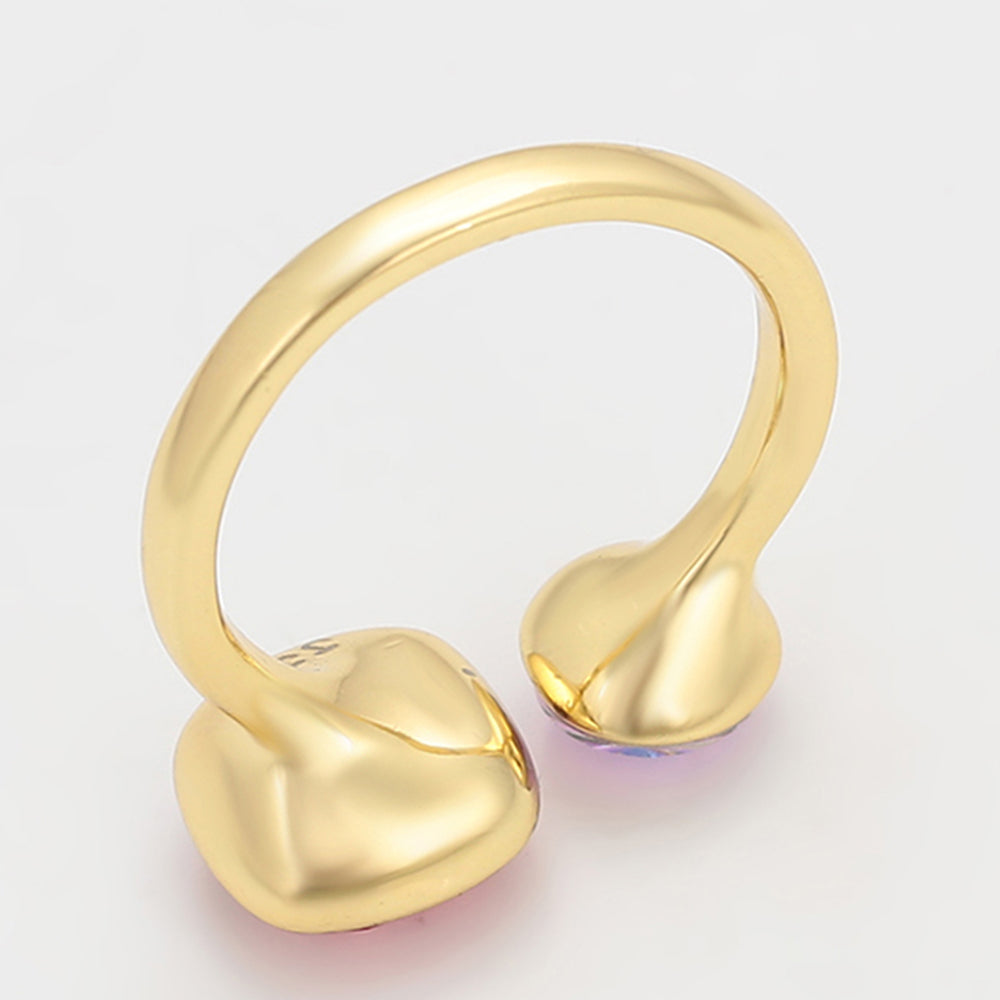 Anillo de Aleación Bañado en Oro con Cristal Emporia® Rosa 6 