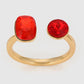 Anillo de Aleación Bañado en Oro con Cristal Emporia® Rojo