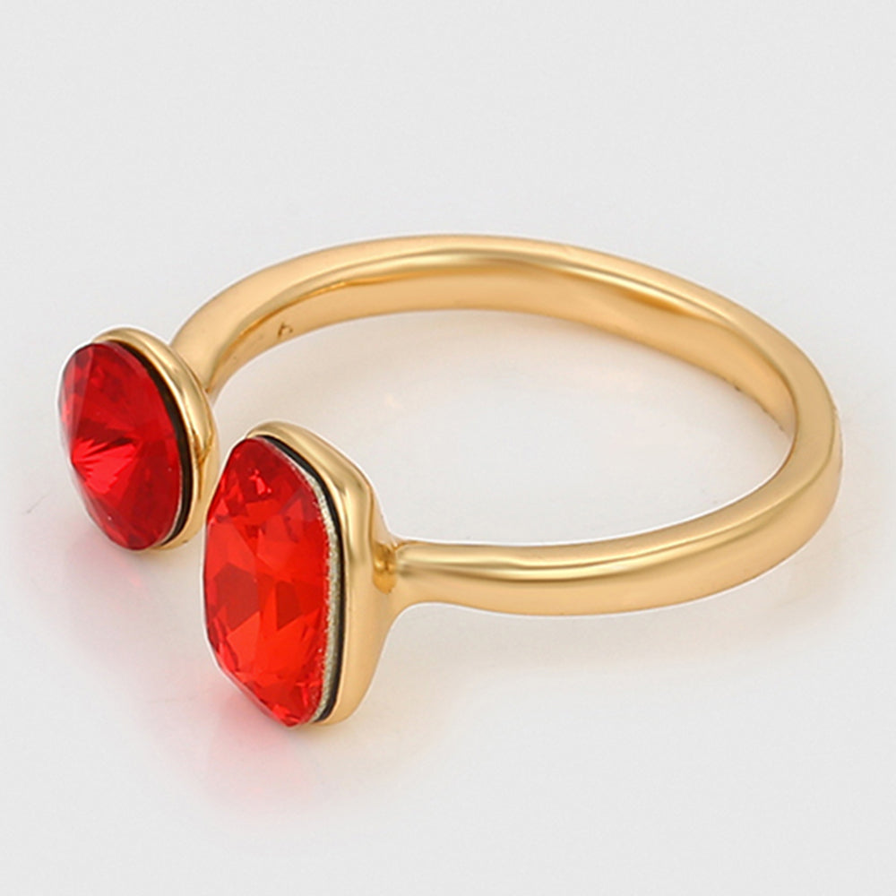 Anillo de Aleación Bañado en Oro con Cristal Emporia® Rojo 7 