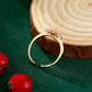 Anillo de Aleación Bañado en Oro con Cristal Emporia® Blanco y Esmalte