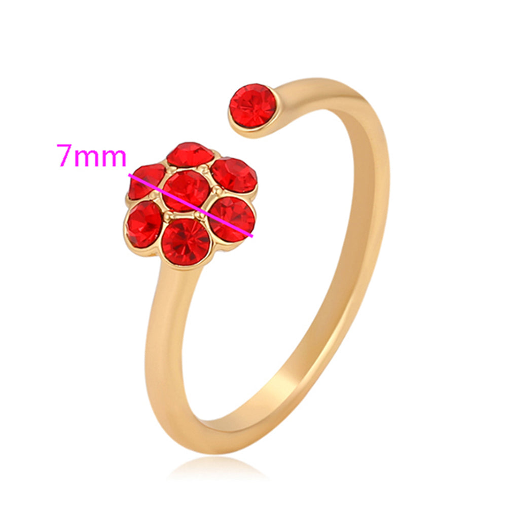 Anillo de Aleación Bañado en Oro con Cristal Emporia® Rojo 2 
