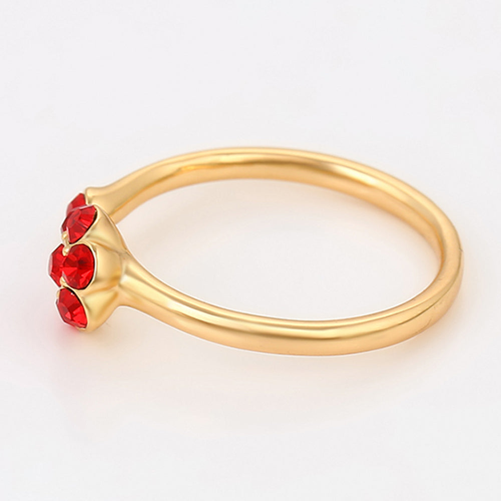 Anillo de Aleación Bañado en Oro con Cristal Emporia® Rojo 4 
