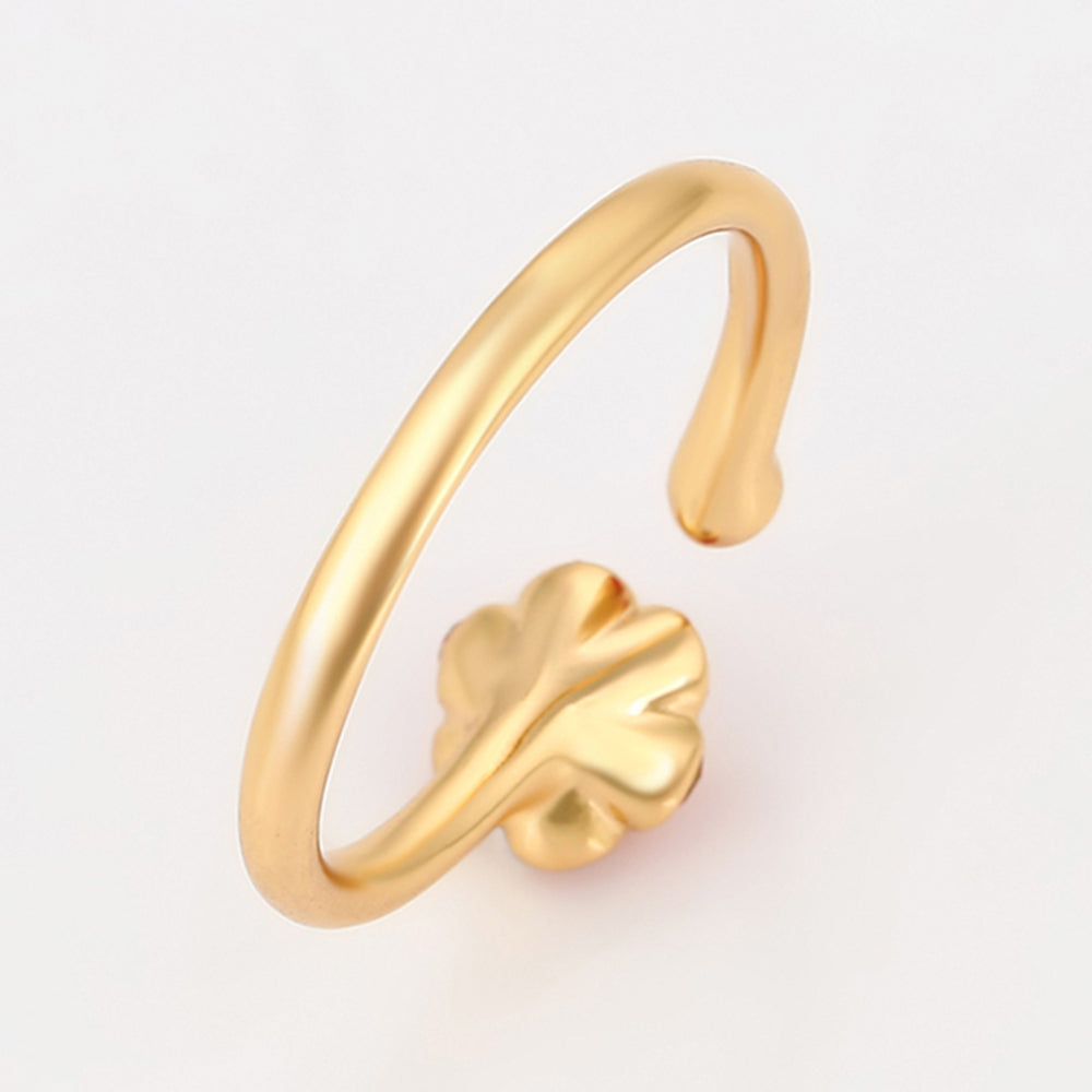 Anillo de Aleación Bañado en Oro con Cristal Emporia® Rojo 6 