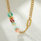 Collar de Aleación Bañado en Oro con Cristal Emporia® Rojo y Cristal Emporia® Azul