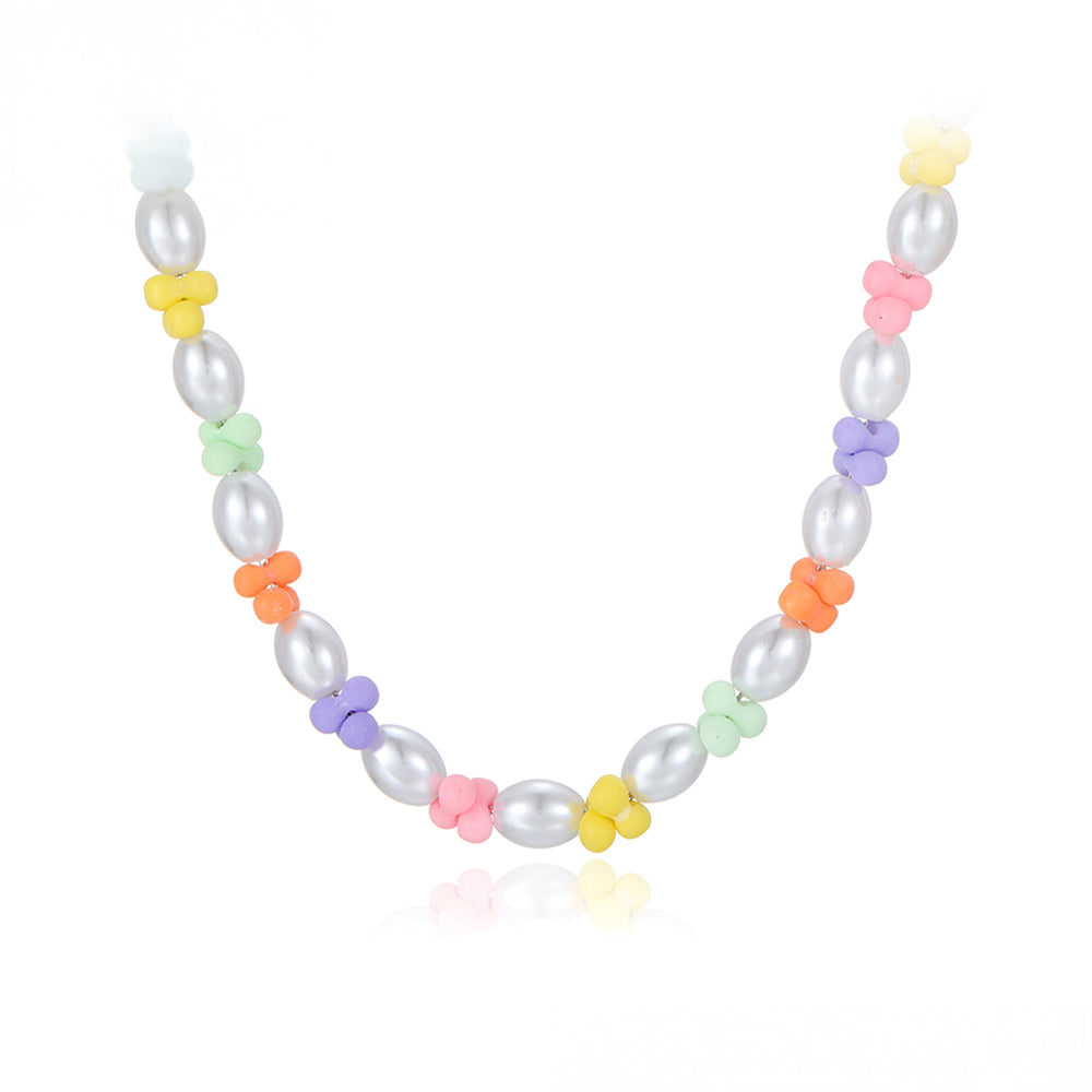 Collar de Aleación Bañado en Oro con Perla de cristal 2 