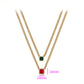 Collar de Aleación Bañado en Oro con Cristal Emporia® Rojo y Cristal Emporia® Verde