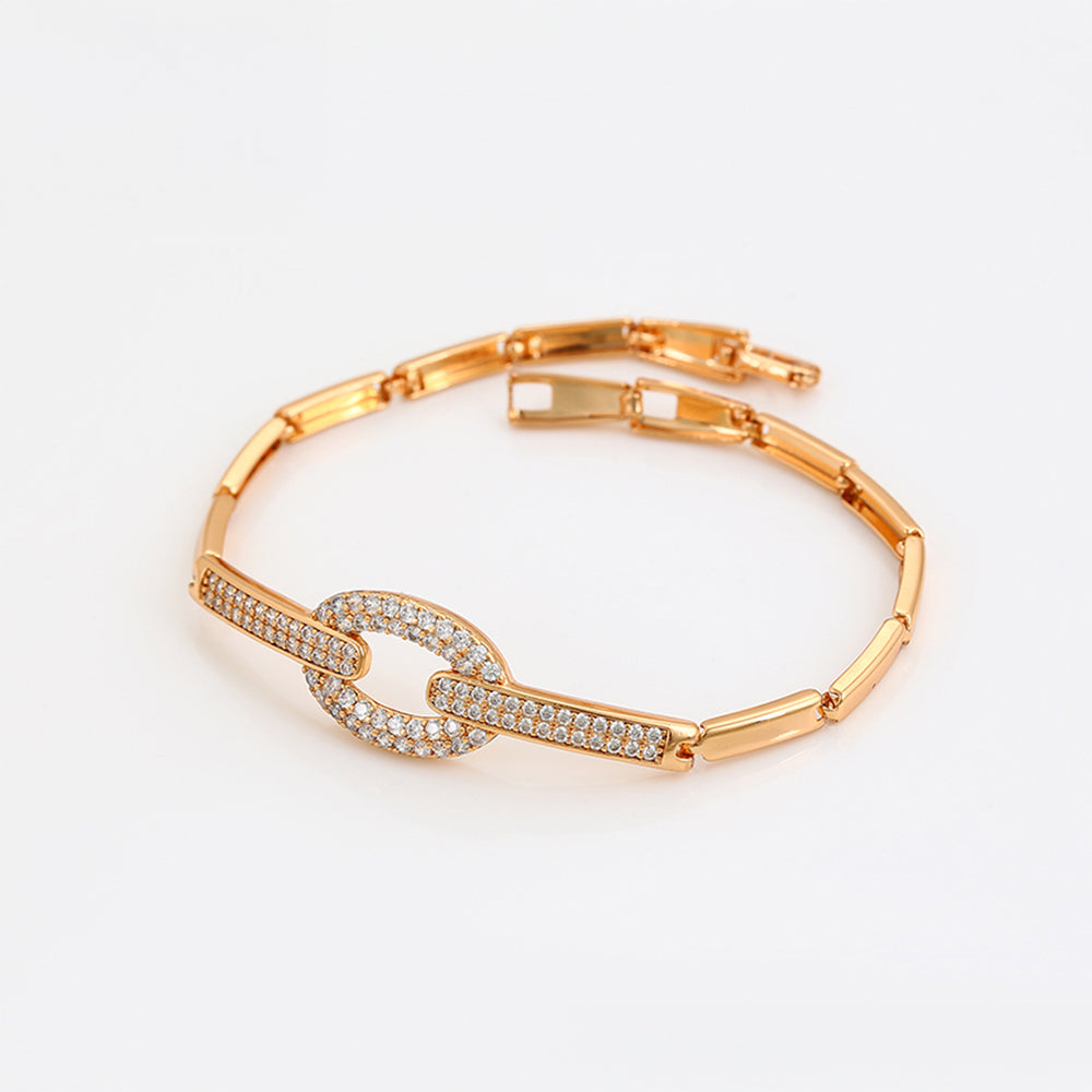 Pulsera de Aleación Bañado en Oro con Cristal Emporia® Blanco 1 