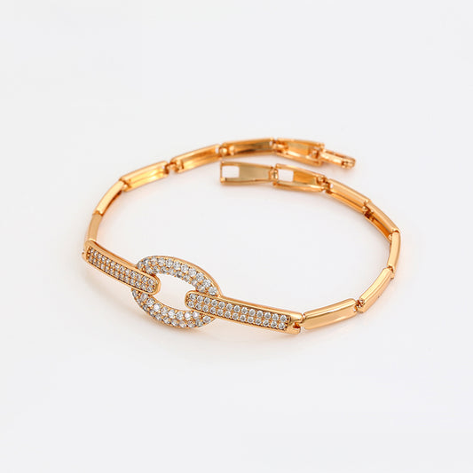 Pulsera de Aleación Bañado en Oro con Cristal Emporia® Blanco