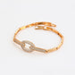 Pulsera de Aleación Bañado en Oro con Cristal Emporia® Blanco