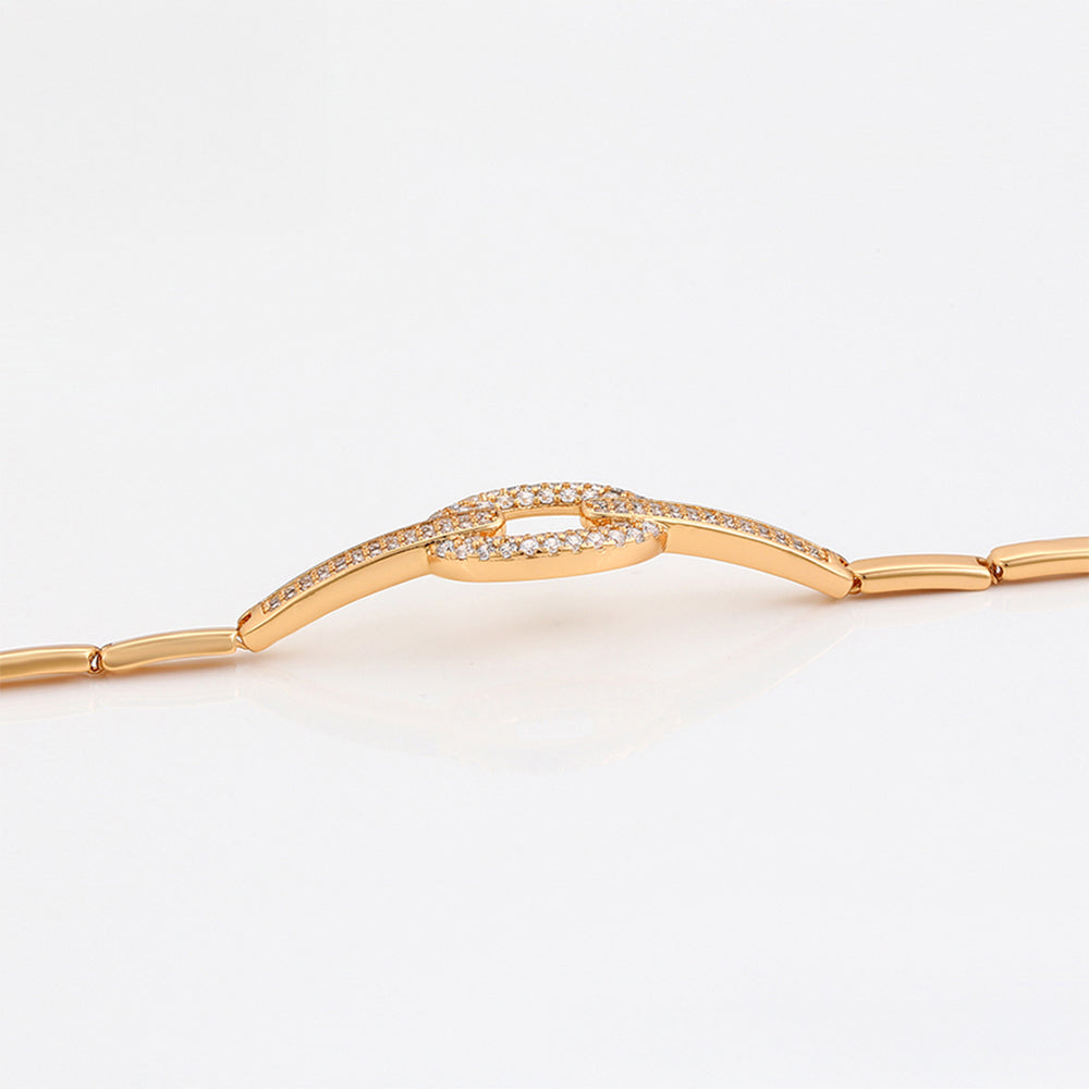 Pulsera de Aleación Bañado en Oro con Cristal Emporia® Blanco 6 