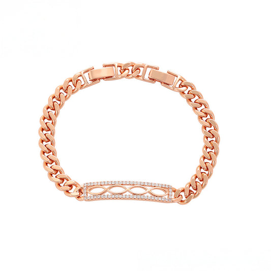 Pulsera de Aleación Bañado en Oro con Cristal Emporia® Blanco