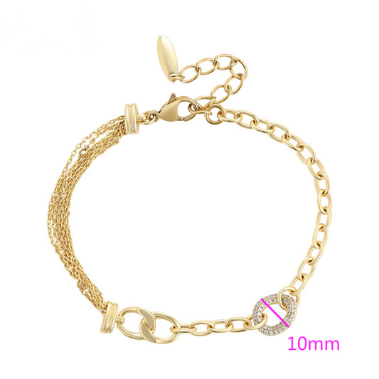 Pulsera de Aleación Bañado en Oro con Cristal Emporia® Blanco