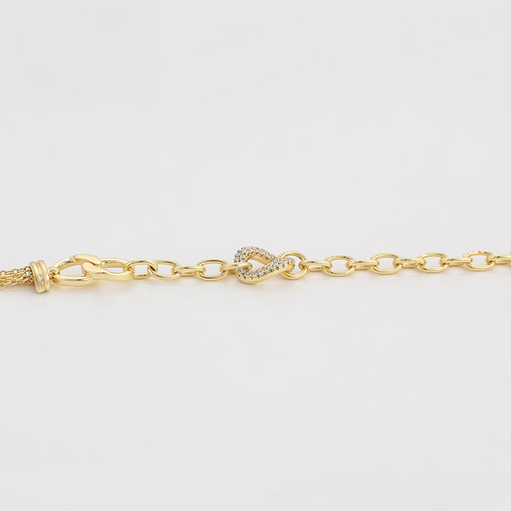 Pulsera de Aleación Bañado en Oro con Cristal Emporia® Blanco