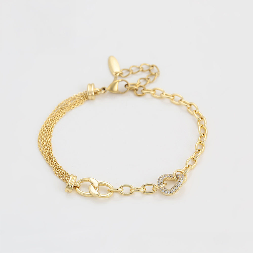 Pulsera de Aleación Bañado en Oro con Cristal Emporia® Blanco 5 
