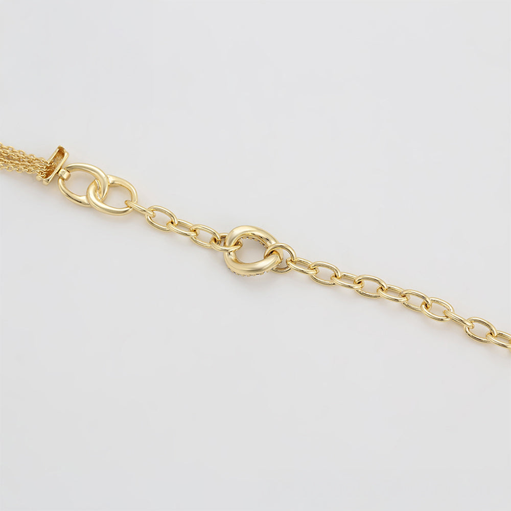 Pulsera de Aleación Bañado en Oro con Cristal Emporia® Blanco 6 