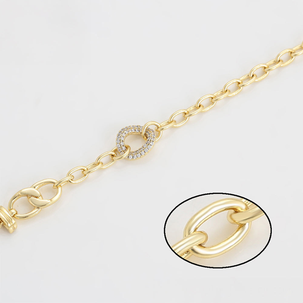 Pulsera de Aleación Bañado en Oro con Cristal Emporia® Blanco 7 