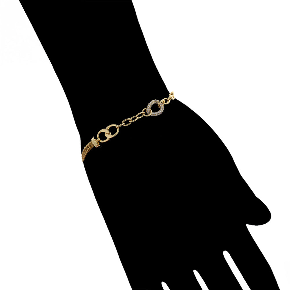 Pulsera de Aleación Bañado en Oro con Cristal Emporia® Blanco 9 