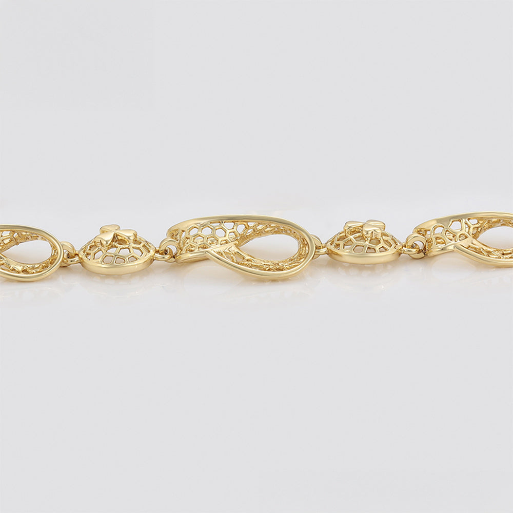 Pulsera de Aleación Bañado en Oro 4 