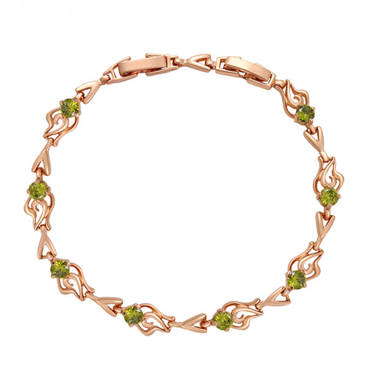Pulsera de Aleación Bañado en Oro con Cristal Emporia® Verde