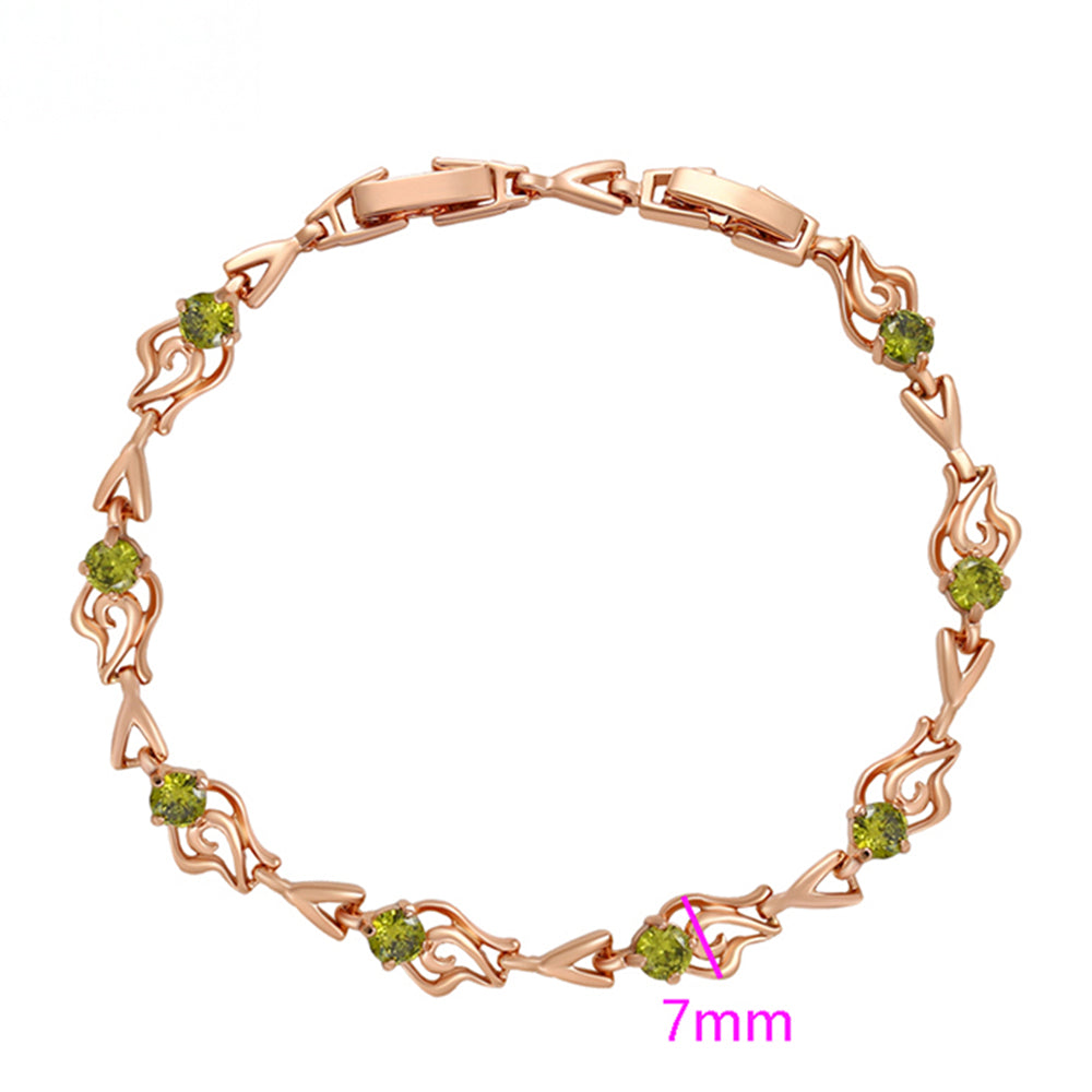 Pulsera de Aleación Bañado en Oro con Cristal Emporia® Verde 2 