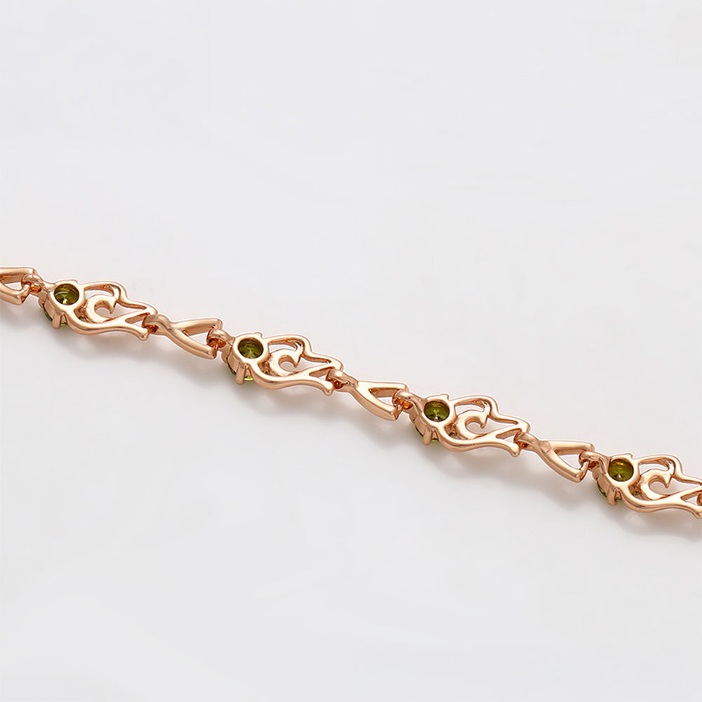 Pulsera de Aleación Bañado en Oro con Cristal Emporia® Verde 4 