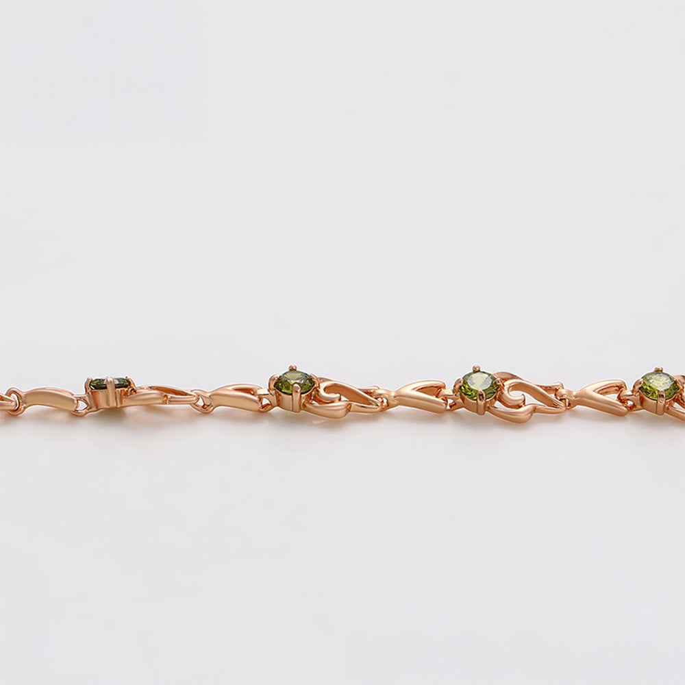 Pulsera de Aleación Bañado en Oro con Cristal Emporia® Verde