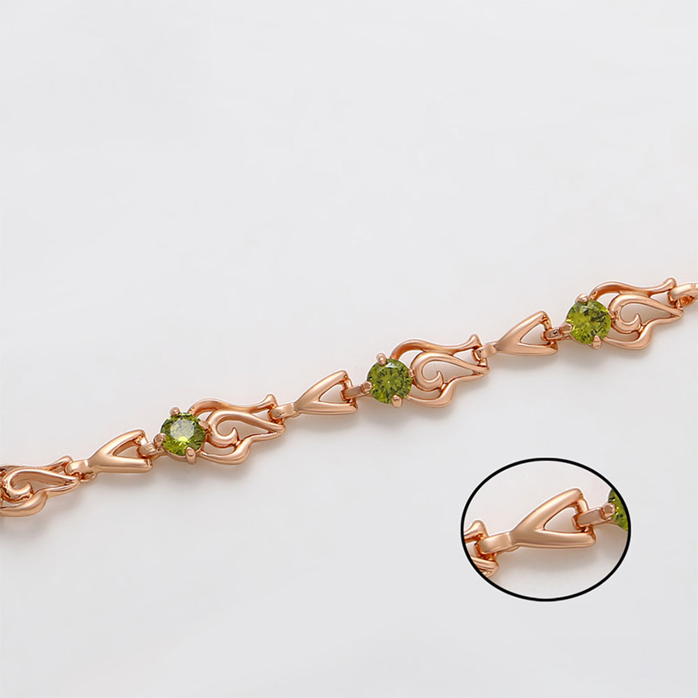 Pulsera de Aleación Bañado en Oro con Cristal Emporia® Verde 6 