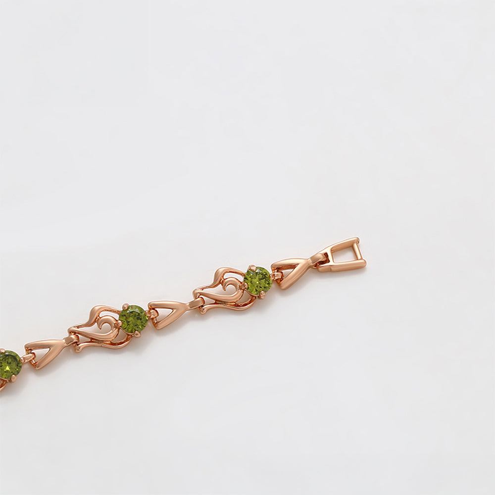 Pulsera de Aleación Bañado en Oro con Cristal Emporia® Verde