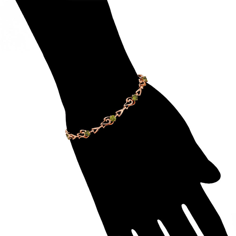 Pulsera de Aleación Bañado en Oro con Cristal Emporia® Verde 9 