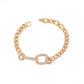 Pulsera de Aleación Bañado en Oro con Cristal Emporia® Blanco